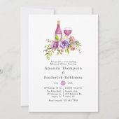 Frühlingsflora Probe Abendessen Weinkultur und Erd Einladung (Vorderseite)