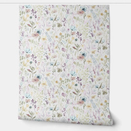 Frühlingsflora und Fauna Aquarell Tapete