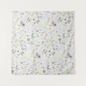 Frühlingsflora und Fauna Aquarell Wandteppich (Vorderseite (Horizontal))