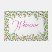 Frühlingsflora Willkommen Fußmatte (Vorderseite)