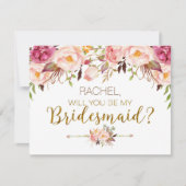 Frühlingsflora wird meine Bridesmaid-Karte sein Einladung (Vorderseite)