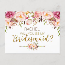 Frühlingsflora wird meine Bridesmaid-Karte sein Einladung