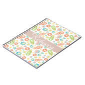 Frühlingsfloral & Blätter Hübsches Wasserfarbmuste Notizblock (Linke Seite)