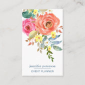 Frühlingsfloral Bloom Vertikale Social Media Icons Visitenkarte (Vorderseite)