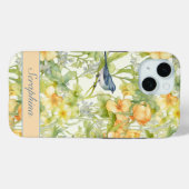 Frühlingsfloral & Bluebird Pastellgelb Individuell Case-Mate iPhone Hülle (Rückseite (Horizontal))