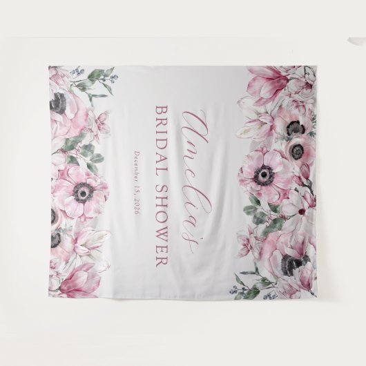 Frühlingsfloral-Brautparty | Hintergrund Wandteppich (Vorderseite (Horizontal))