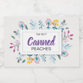 Frühlingsfloral Dosenpfirsiche Lebensmitteletikett (Einzelnes Label)