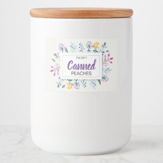 Frühlingsfloral Dosenpfirsiche Lebensmitteletikett (Vorderseite)