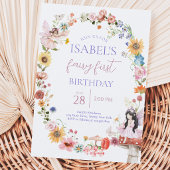 Frühlingsfloral Fairy Erster Geburtstag Einladung