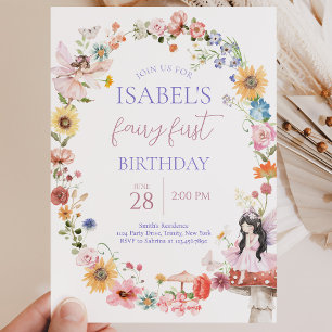Frühlingsfloral Fairy Erster Geburtstag Einladung