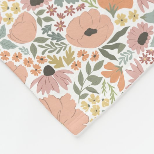 Frühlingsfloral Fleecedecke (Ecke)