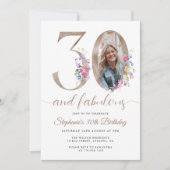 Frühlingsfloral Foto 30. Geburtstag Einladung (Vorderseite)