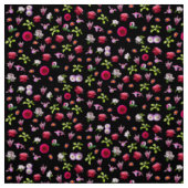Frühlingsfloral Foto Print Black Background Popula Stoff (Muster)