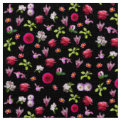 Frühlingsfloral Foto Print Black Background Popula Stoff (Nahaufnahme)