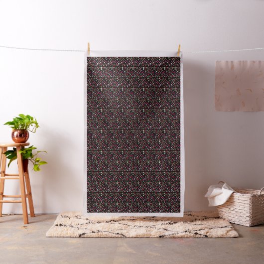 Frühlingsfloral Foto Print Black Background Popula Stoff (Beispiel)