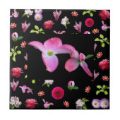 Frühlingsfloral Foto Print Square Tile Dogwood Fliese (Vorderseite)
