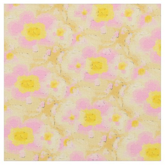 Frühlingsfloral, gelb und rosa stoff (Nahaufnahme)