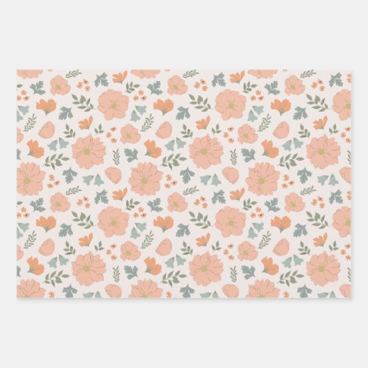 Frühlingsfloral Geschenkpapier Set (Vorderseite 2)