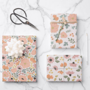 Frühlingsfloral Geschenkpapier Set
