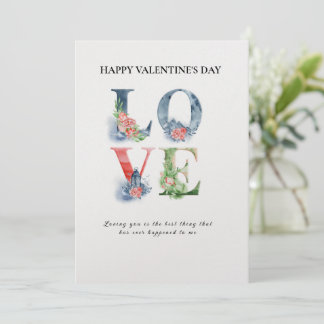 Frühlingsfloral gestapelte Liebe Valentinstag Card Feiertagskarte