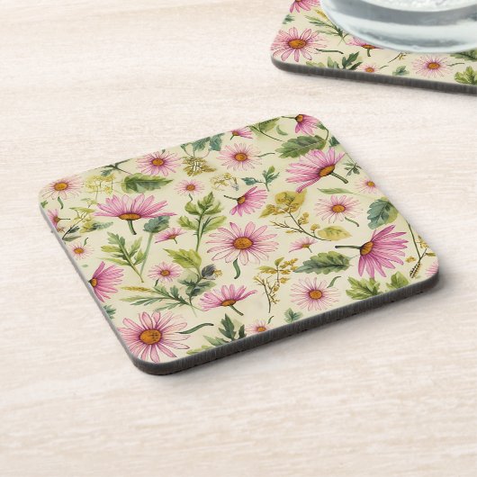 Frühlingsfloral Getränkeuntersetzer (Linke Seite)