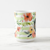 Frühlingsfloral | Grünstreifen | Foto der Mutter Kaffeetasse (Mittel)