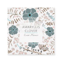 Frühlingsfloral Mix Aquamarin Pink Grau