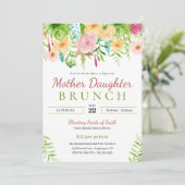 Frühlingsfloral Mutter Tochter Kirche Brunch Einladung (Stehend Vorderseite)
