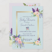 Frühlingsfloral Pastel Babydusche Einladung (Vorne/Hinten)
