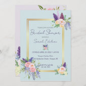 Frühlingsfloral Pastel Bridal Dusche Einladung (Vorne/Hinten)