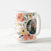 Frühlingsfloral | Peach Strip | Foto der Mutter Kaffeetasse (VorderseiteRechts)