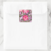 Frühlingsfloral Quadratischer Aufkleber (Tasche)
