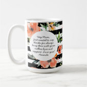 Frühlingsfloral | Schwarzer Streifen | Foto der Mu Kaffeetasse (Links)