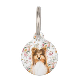 Frühlingsfloral | SHABBY CHIC | Personalisiert Pe Haustiermarke