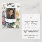 Frühlingsfloral Spanisches Beerdigungsgebet Platzkarte (Vorne/Hinten)