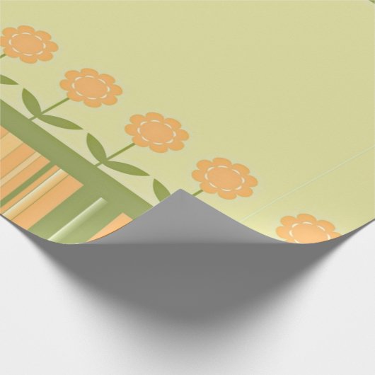 Frühlingsfloral Strickpapier Geschenkpapier (Ecke)