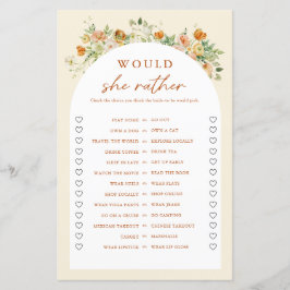 Frühlingsfloral würde sie eher Brautparty-Spiel