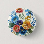 Frühlingsfloraldrucke Button (Vorderseite)