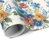 Frühlingsfloraldrucke Geschenkpapier (Rolleneckpunkt)