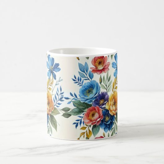 Frühlingsfloraldrucke Kaffeetasse (Mittel)