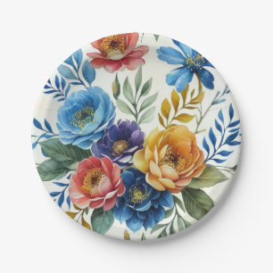 Frühlingsfloraldrucke Pappteller