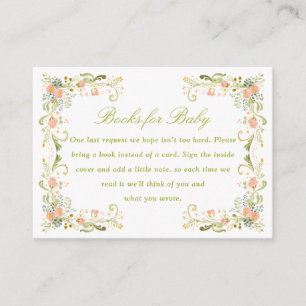 Frühlingsflorale Babyshower-Bücher für Baby Begleitkarte