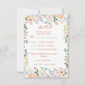 Frühlingsflorale Blume Hochzeit RSVP Karte (Vorderseite)