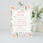 Frühlingsflorale Blume Hochzeit RSVP Karte (Stehend Vorderseite)