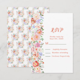 Frühlingsflorale Blume Hochzeit RSVP Karte