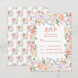 Frühlingsflorale Blume Hochzeit RSVP Karte