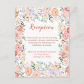Frühlingsflorale Blume Hochzeitsempfang Begleitkarte (Vorderseite)