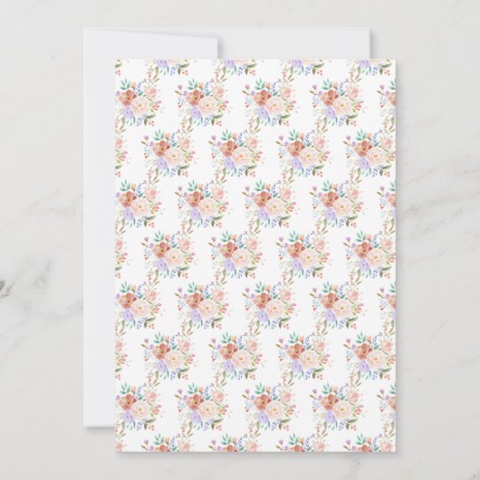 Frühlingsflorale Blume Hochzeitsszenarien speicher Save The Date (Rückseite)