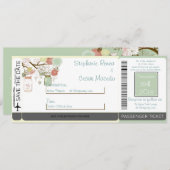 Frühlingsflorale Boarding Hochzeit Einladung (Vorne/Hinten)