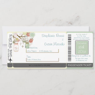 Frühlingsflorale Boarding Hochzeit Einladung